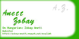 anett zobay business card